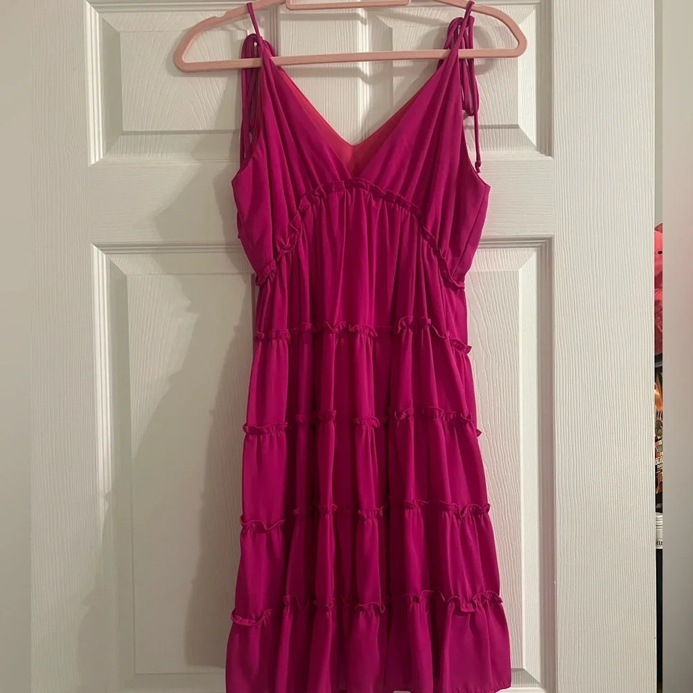 Pink Ruffle Tier Dress - Picture 1 of 3